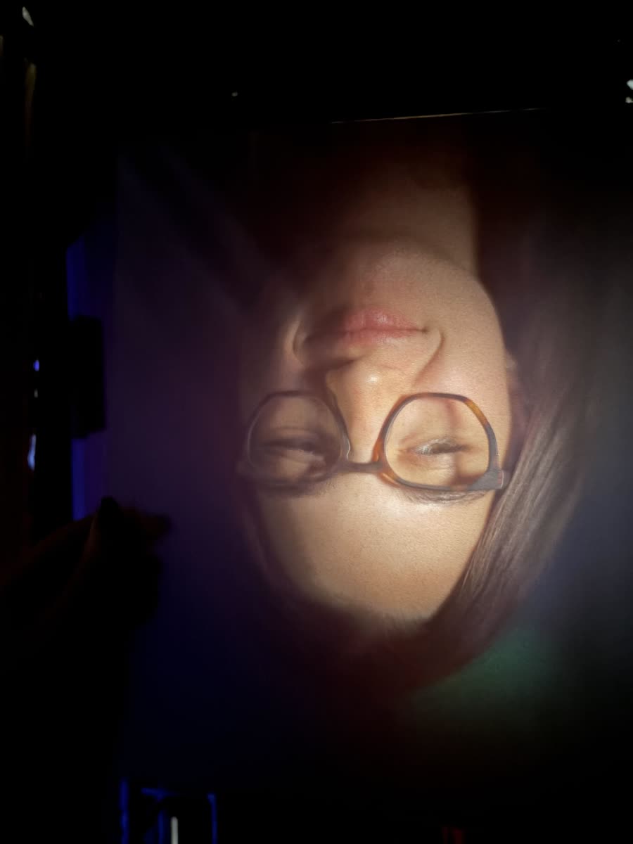 Inverted face with glasses
